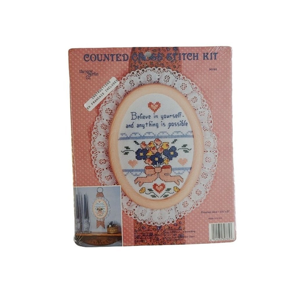 The New Berlin Co. Counted Cross Stitch Kit #30785 Believe In Yourself  NEW